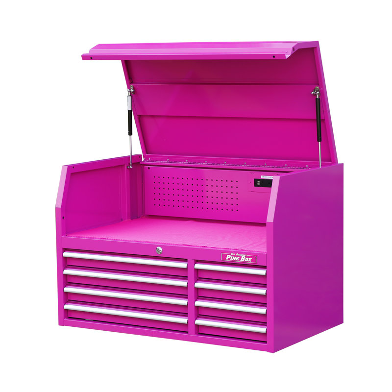 Vibrant Pink 41'' Steel 8-Drawer Top Tool Chest with Built-in Lock