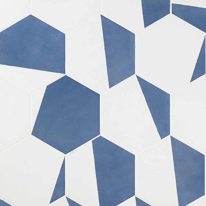 GeoHex Burst 8" Hexagon Matte Porcelain Floor and Wall Tile (9.03 Sq. Ft. / Case), Blue