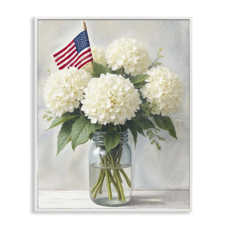 Hydrangée festive, giclée encadrée, design par Kim Allen, Encadrement giclée blanc côtier, H 20 po x l 16 po