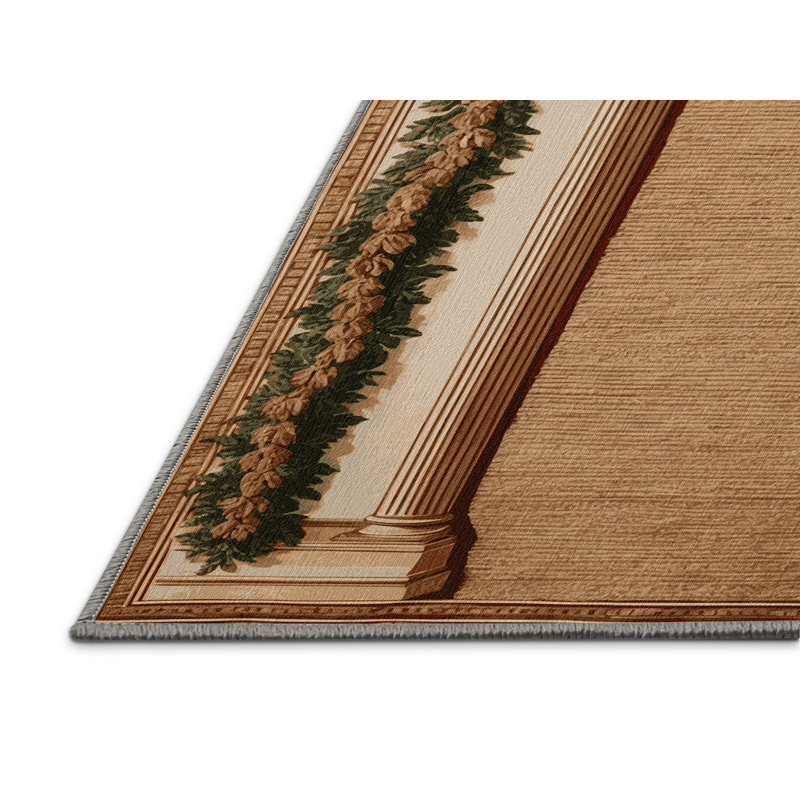 Tapis brun français lavable à la machine, Rectangle 4pi x 6 pi