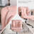 Criss Cross Legged Home Office Chair With Flip-Up Butterfly Back, Wide Seat Desk Chair With Flip-Up and Adjustable Arms, Wheels and Airbag Lumbar Support, Modern  Chair For Home Office (PINK)-538298494