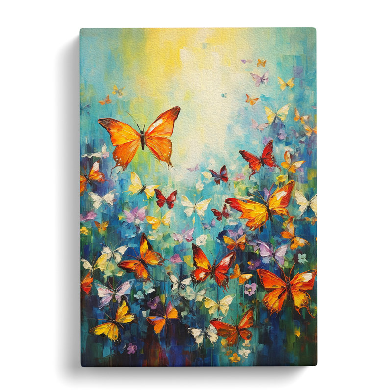 Butterfly Impressionism - Wrapped Canvas, 60cm H x 40cm W x 3cm D