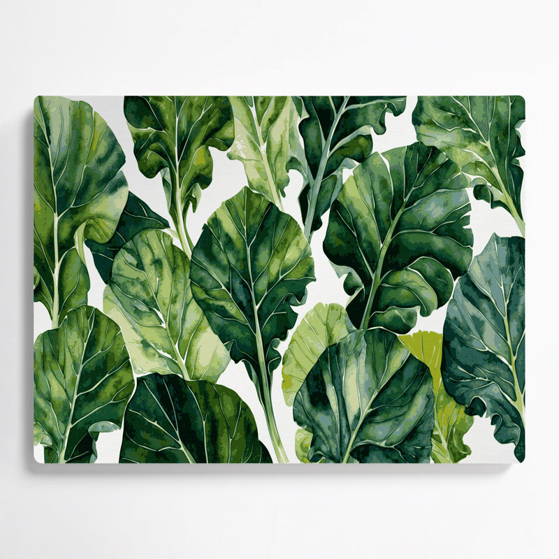 Légumes, art mural vert en métal Collard Greens, H 11 po x l 14 po