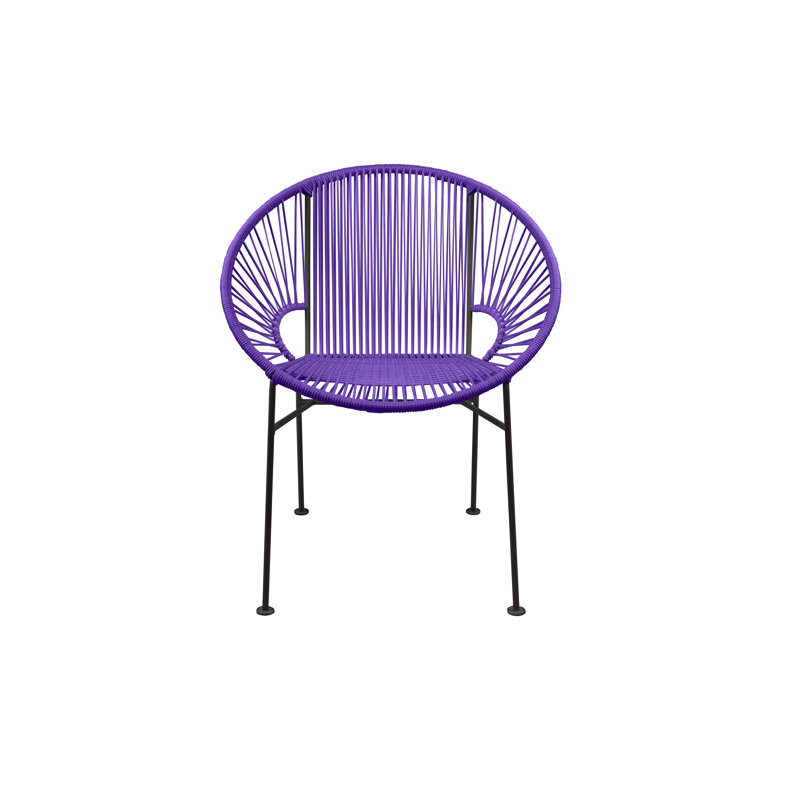 Concha Indoor/Outdoor Handmade Dining Chair, Black, Purple