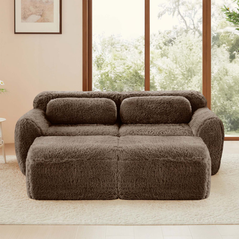 Tissu moelleux doux, canapé désossé, aucun assemblage requis, conception antidérapante inférieure avec méridienne, siège profond, combinaison haute densité sans éponge 32D pour étude