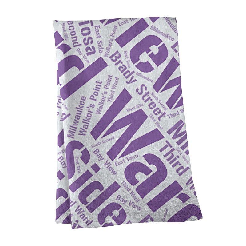Cotton Tea Towel Kitchen Towel, Purple, Milwaukee