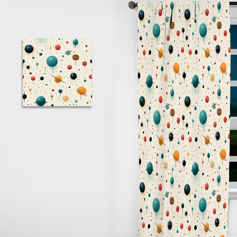 Cosmic Simplicity III - Rideau moderne - Velours obscurcissant - 1 panneau, L 52 po x L 63 po