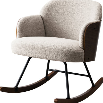 Muthu Boucle Upholstered Mid Back Rocking Chair