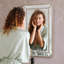 Metro Beaded Champagne Silver Glass Framed Decorative Accent Wall Mirror - 18" x 30"-1555925126