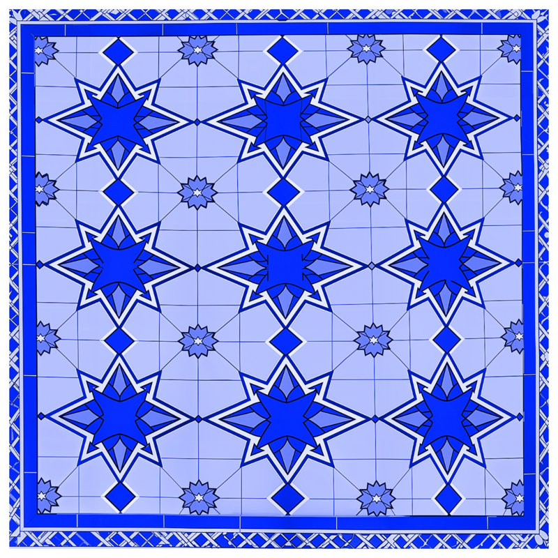 Coussins décoratifs bleus à motif d'étoile, 26 x 26 pouces