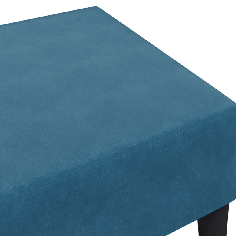 Aengus Upholstered Ottoman, Black, Blue Velvet