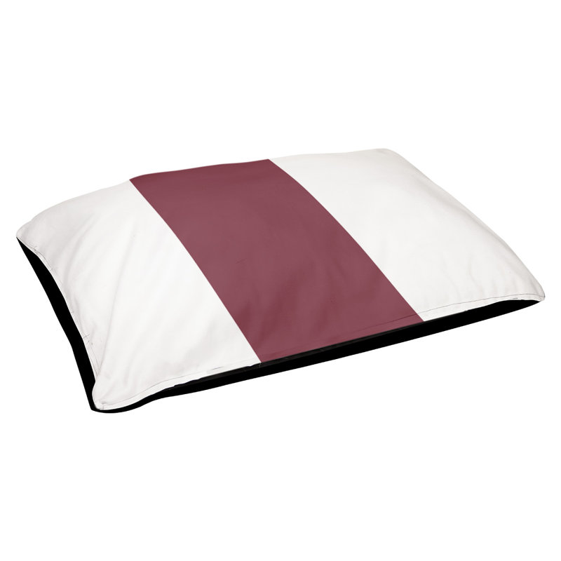 Coussin d'extérieur pour chien Florida Tribe, Très grand (l 50 po x P 40 po x H 7 po), Blanc / grenat / blanc