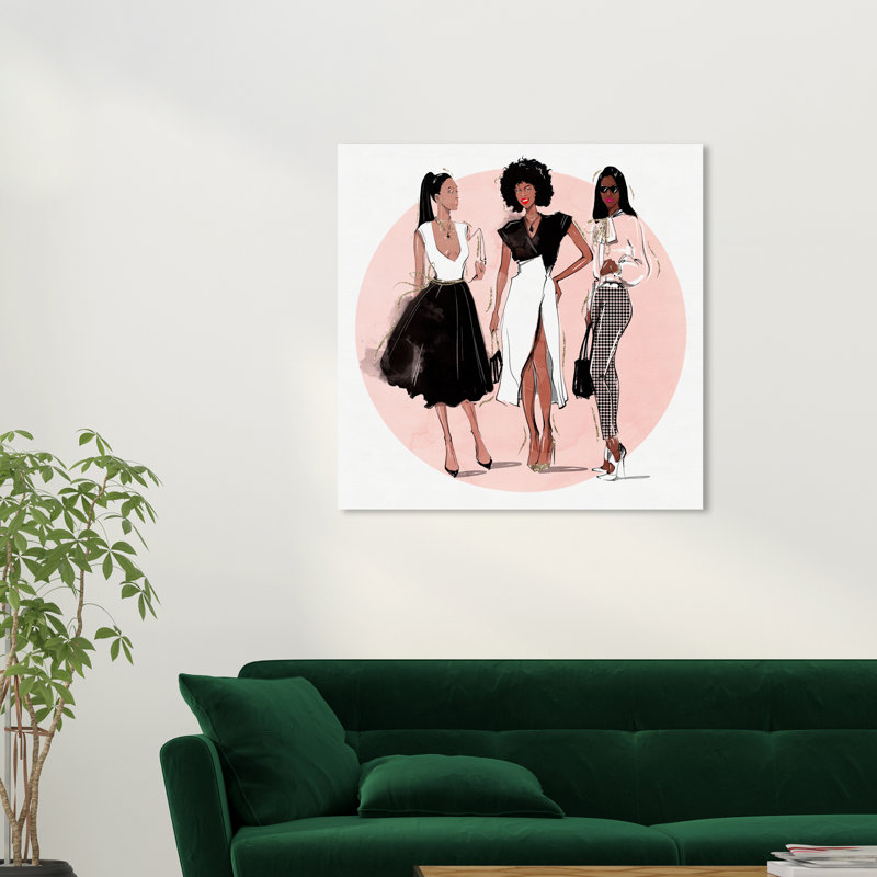 Impression sur toile rose, "Fashion and Glam", H 30 po x l 30 po x P 0,8 po