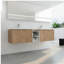 Lavabo de salle de bain avec lavabo et porte à fermeture en douceur, avec petite tablette de rangement, armoire combinée-1900645906-1900645908