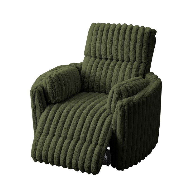 Fauteuil inclinable électrique à bascule, Imitation fourrure verte