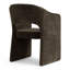 Fauteuil d'appoint rembourré en chenille moderne avec motif sculptural à dossier ouvert-129687694