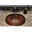 Lavabo de salle de bain ovale sous le comptoir en cuivre martelé 19 "avec motif de poissons Koi