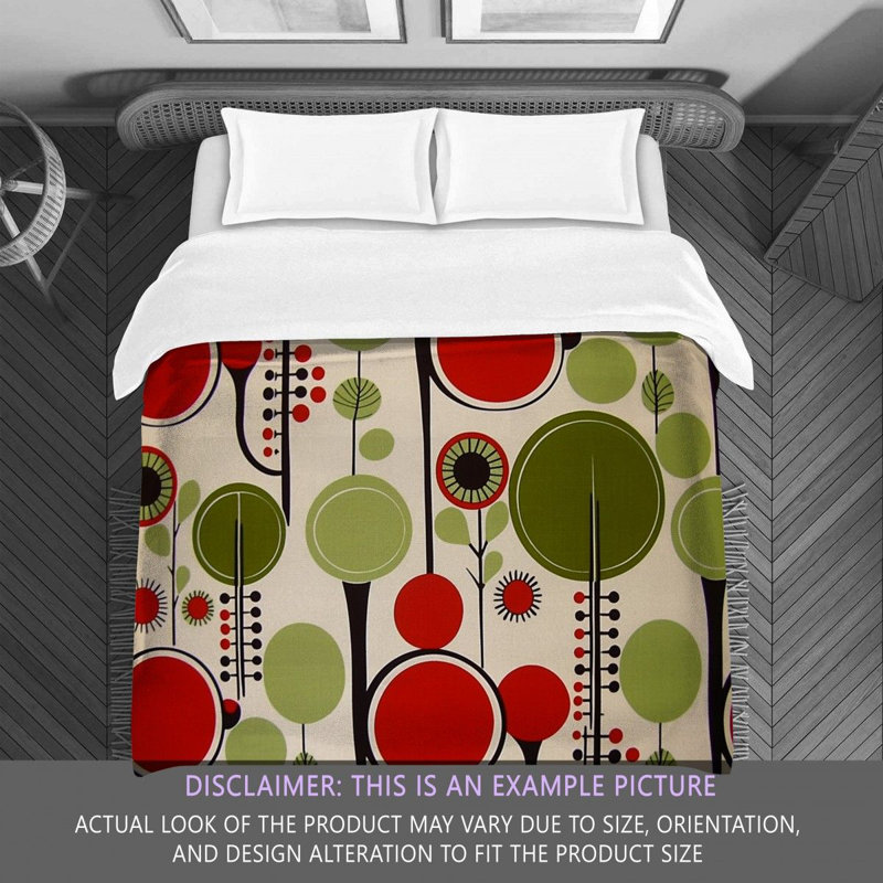 Funky Bedding, Green/Red Abstract, Queen Comforter