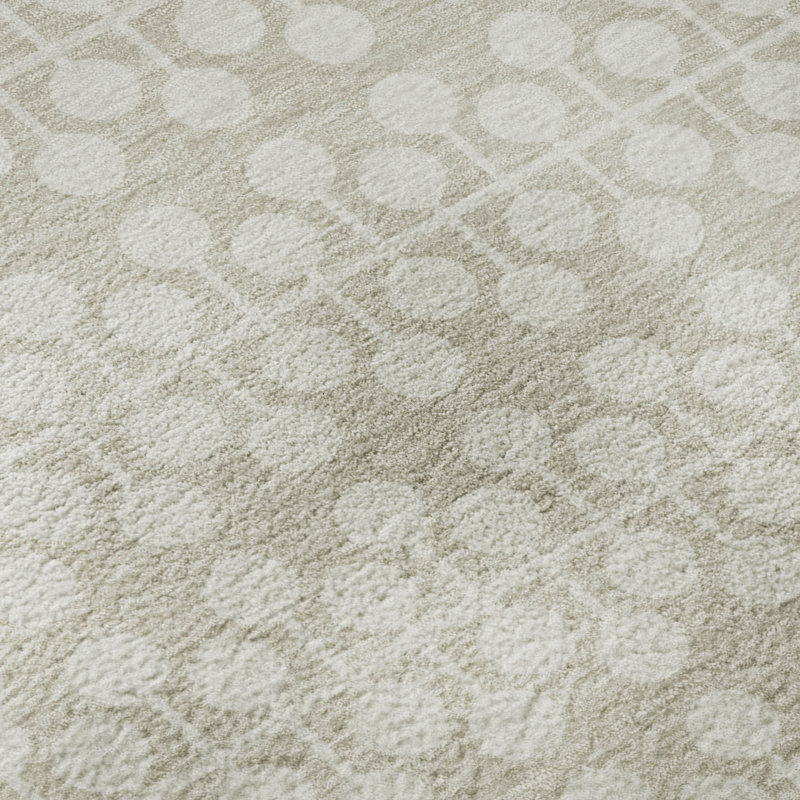 Premium Machine Washable Mayfield AMF2247 Geometric Rug, 3' x 5', Beige