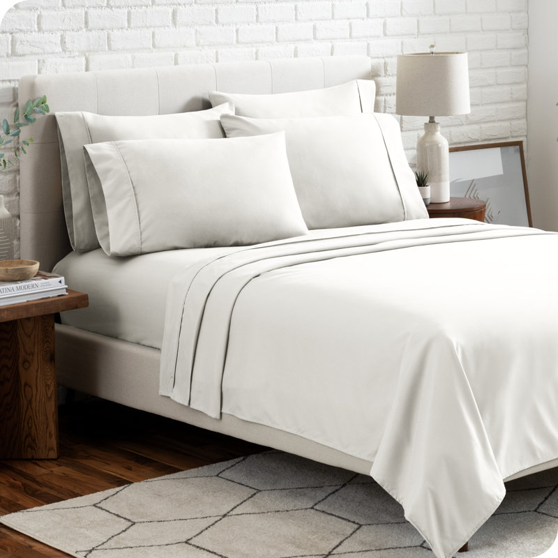 Microfiber Sheet Set with Bonus Pillowcase Set, Cream, Twin
