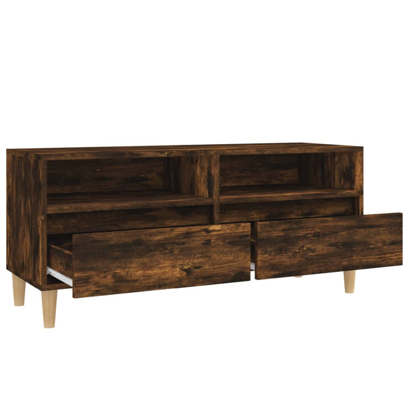 Howie TV Cabinet 100x34,5x44,5 cm Engineered Wood, Smoked Oak