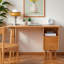 Bureau d'écriture rectangulaire moderne en bois de cerisier simple-1969062221