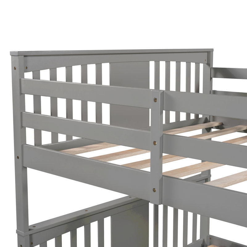 Lit double superposé au-dessus d'un lit double avec échelle pour meubles de chambre à coucher, chambre d'amis