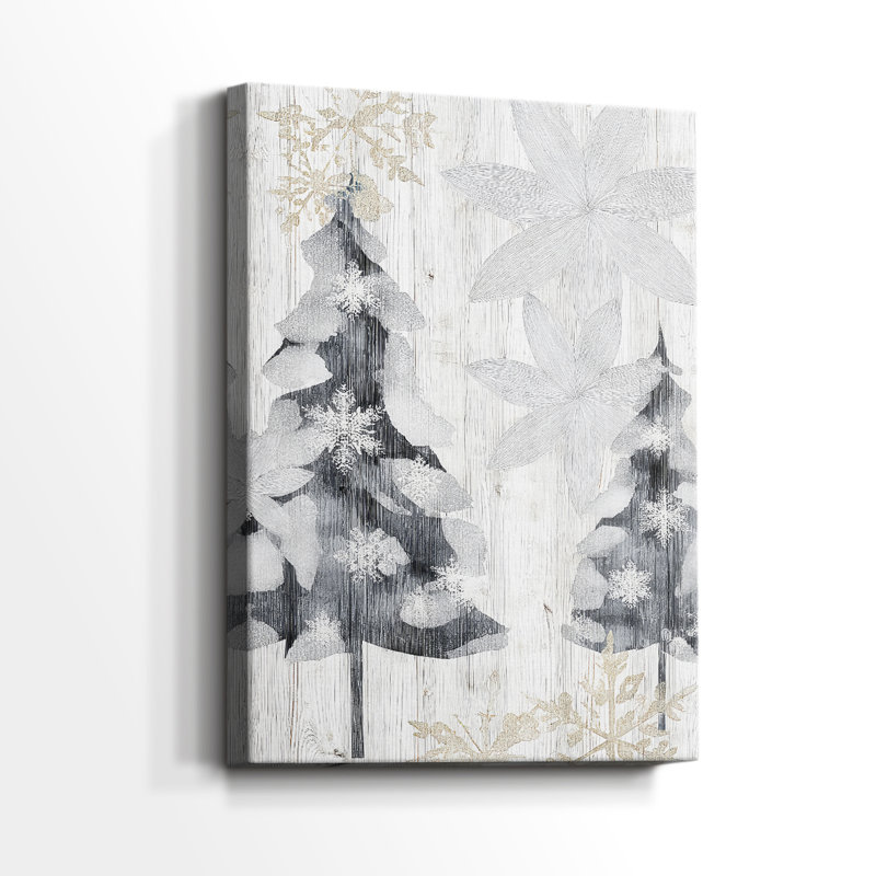 «Frostlit Hearth Blessing» - Toile tendue avec châssis de qualité supérieure, H 48 po x l 32 po
