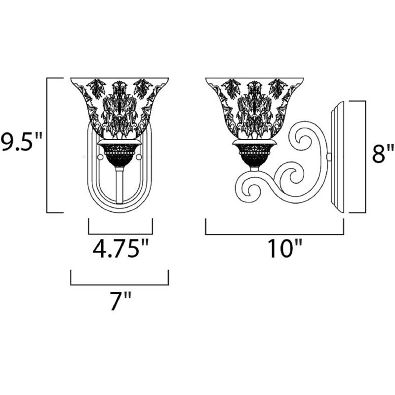 Hopson Steel Armed Sconce, Screen Amber