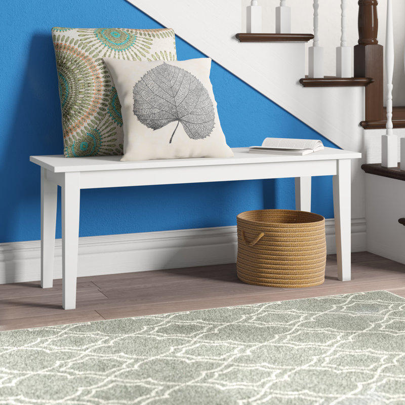 Solid Wood Bench, White