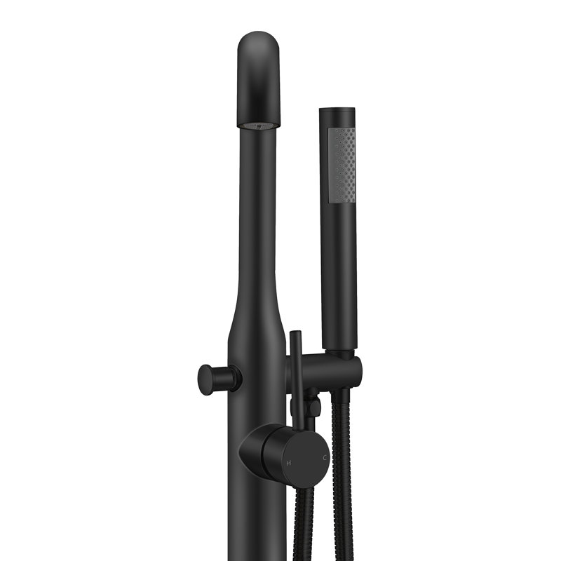 Single Handle Floor Mounted Tub Faucet, Matte Black