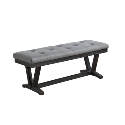 Linen Upholstered 2 Person Dining Bench