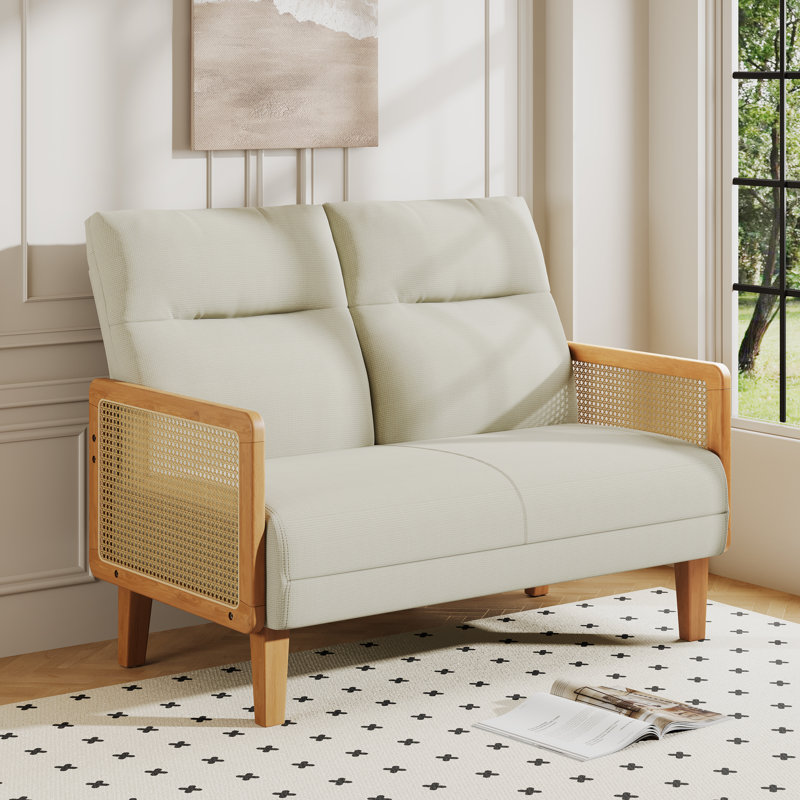 46.5'' Upholstered Loveseat, Ivory