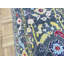 Tapis intérieur en laine bleu/jaune 2 pi 10 po x 7 pi 10 po one-of-kind-noué la main