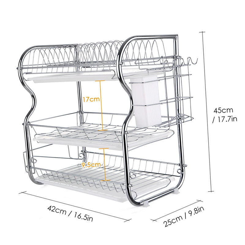 Stainless Steel Two Tier Dish Rack
