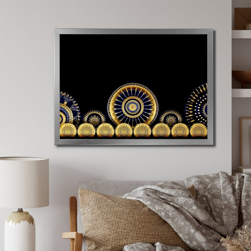 Futur géométrie de l'éveil de la conscience - reproduction sur toile, H 12 po x l 20 po x P 1 po, Cadre simple argenté