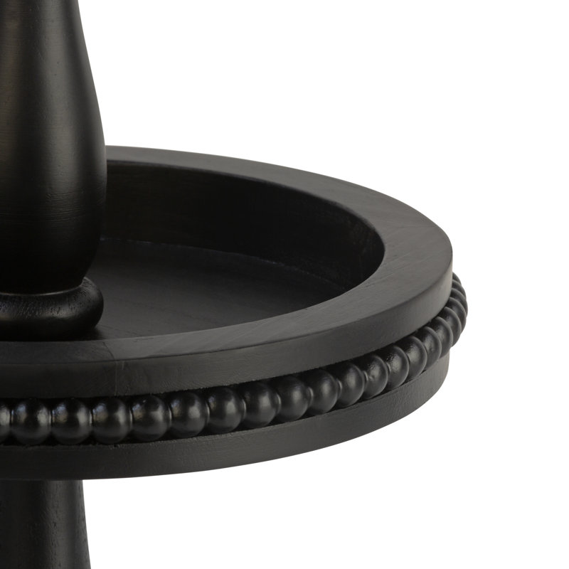 2 Tier Wooden Beaded Display Stand , Black