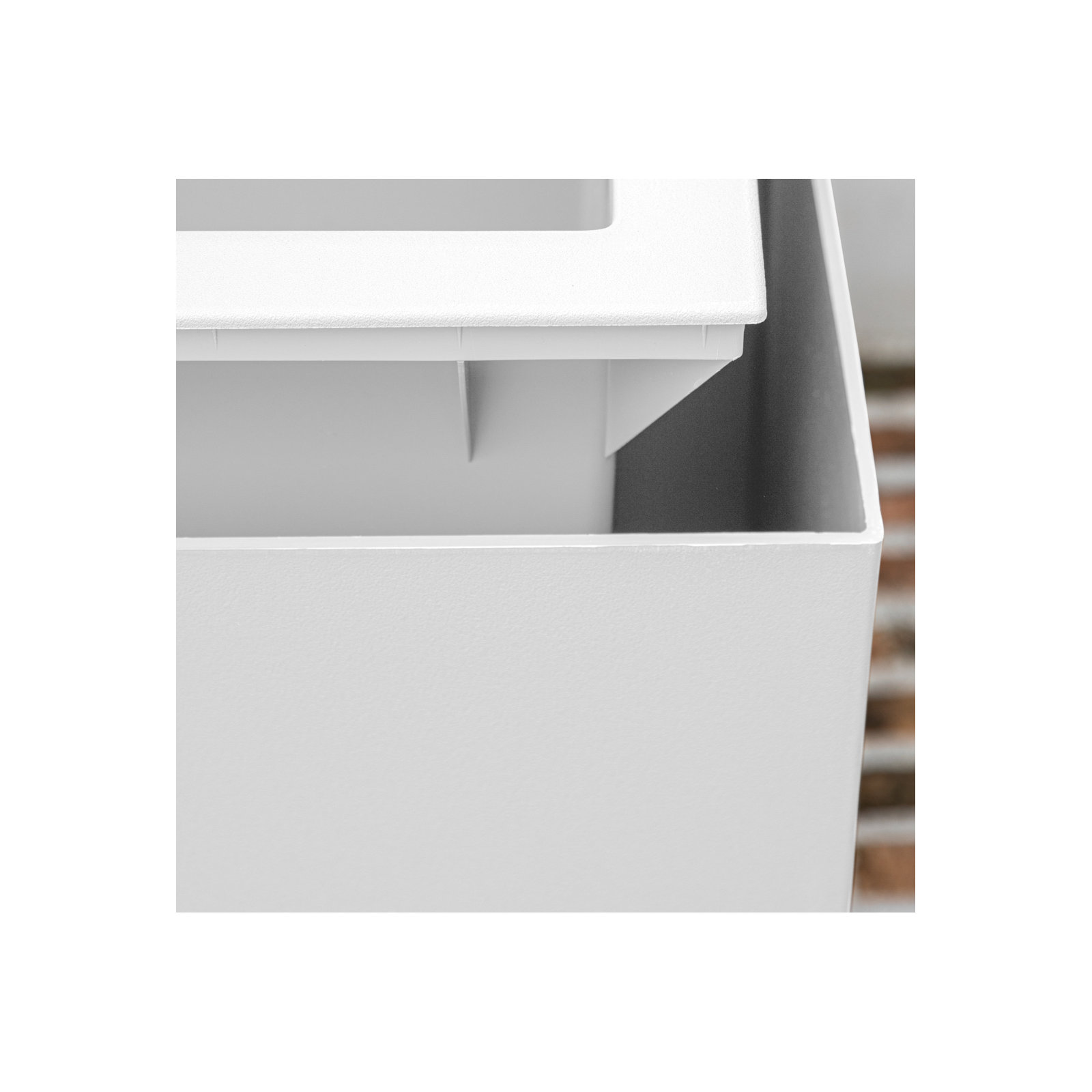 Block Series Span Planter, White, 30” H x 38” W x 10” D