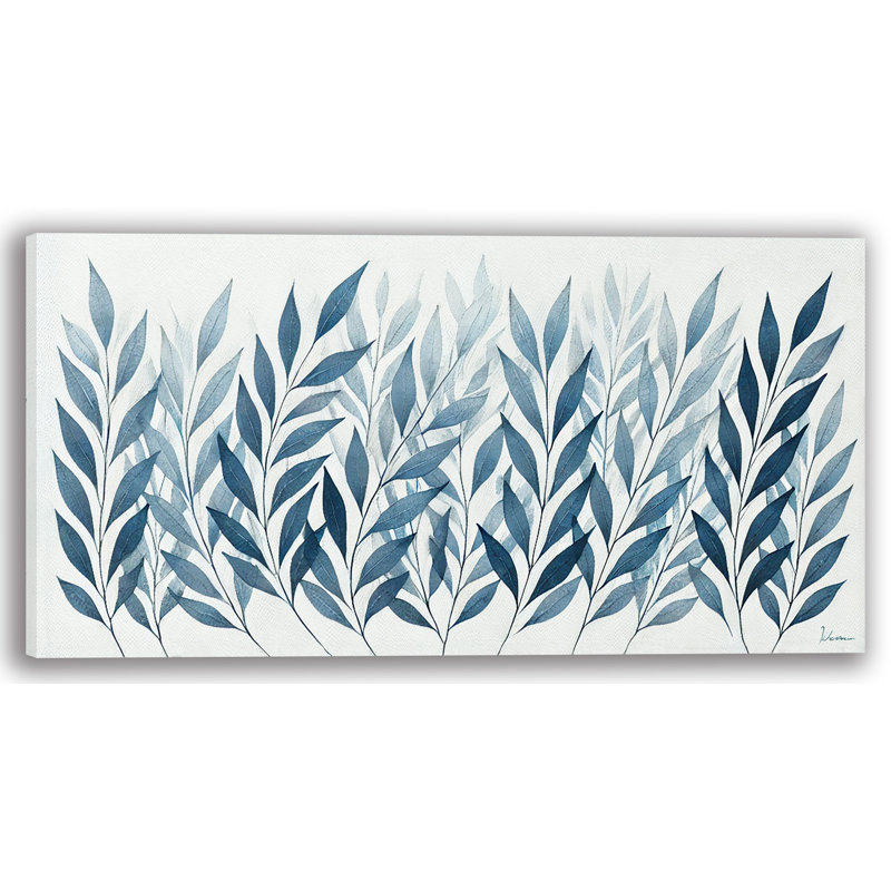 «Whispering Blue Leaves», reproduction d'art sur toile, H 20 po x l 40 po