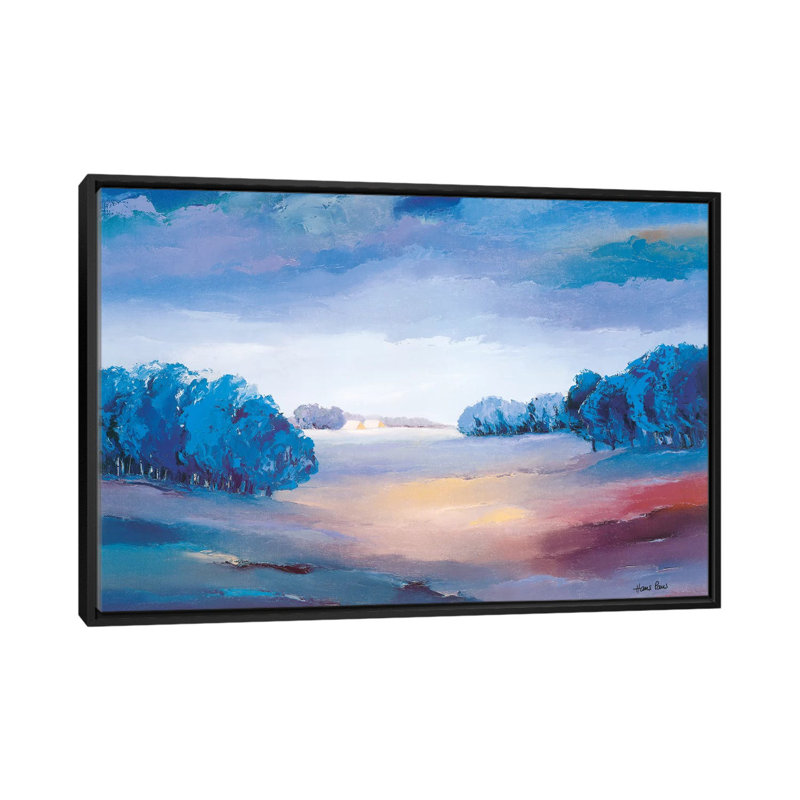 «Serene II», reproduction sur toile, H 18 po x l 26 po x P 1,5 po, Toile encadrée noire, Pas de tapis