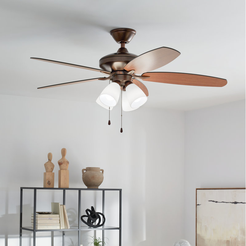 52'' Ceiling Fan with Light Kit, Oil Brushed Bronze