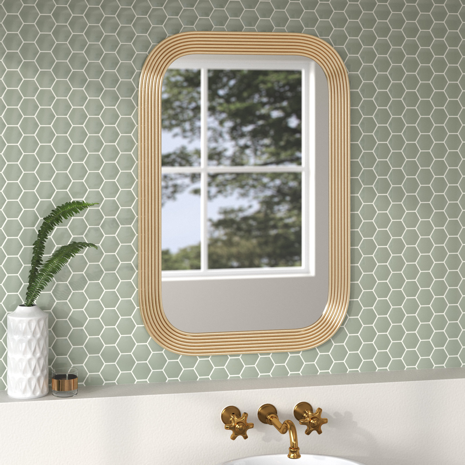 Elowen 24" Accent Mirror, Brass