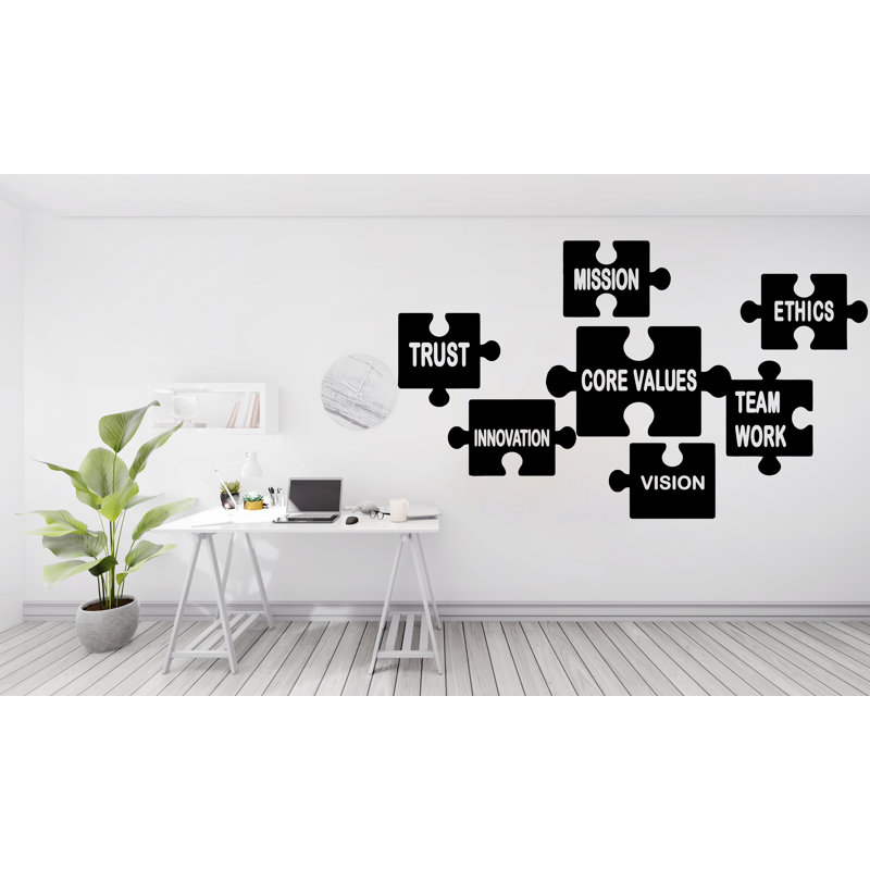 Autocollants muraux Core Value Trust Trust Teamwork Innovation Missionoffice Exellence Teamwork Autocollants Cadeau de bureau personnalisé 181LU