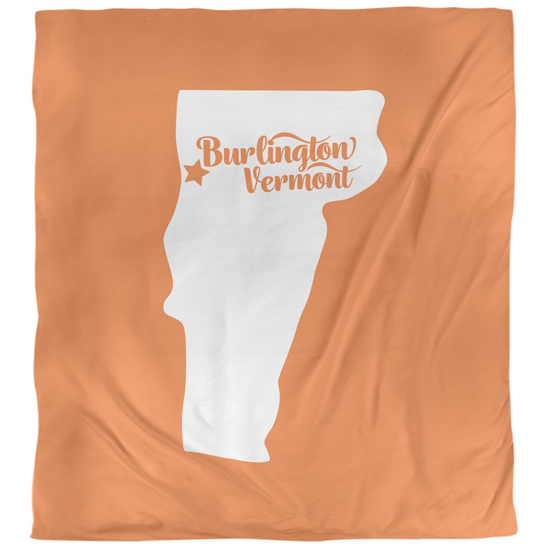 Housse de couette réversible simple burlington vermont, Housse de couette pour grand lit, Orange, Polyester brossé