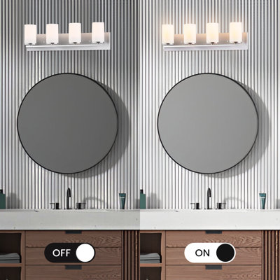 Luminaire de meuble-lavabo latéral 4 lumières à finition élégante