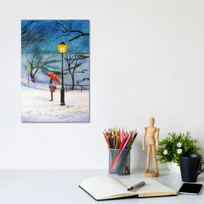 Umbrella For Winter by Gordon Bruce - Wrapped Canvas Print