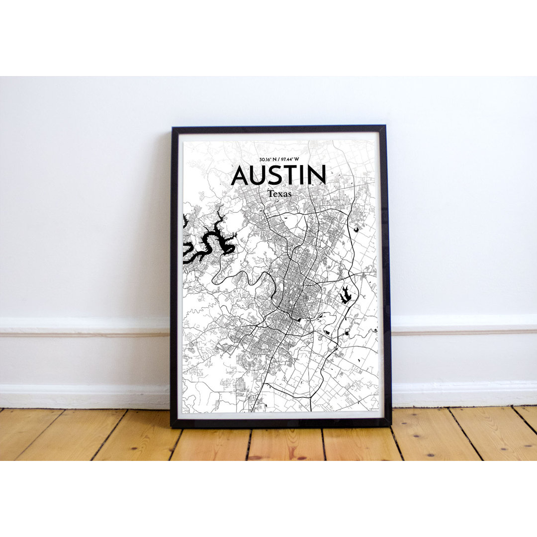 Grafikdruck Austin City Map