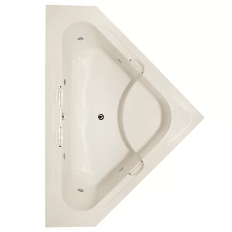 Whitney 62'' L Bathtub, Biscuit, Polished Chrome