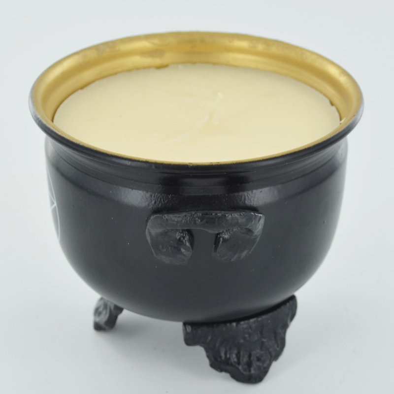 Fresh Scented Jar Candle with Metal Holder, Pentagram