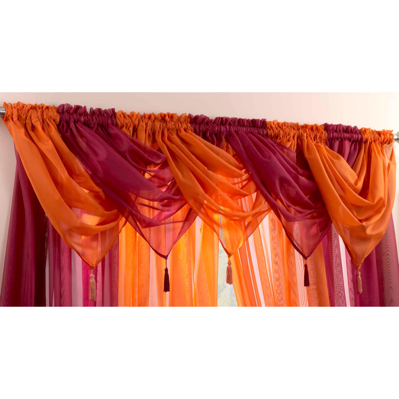 Maloy Solid Colour Pointed Window Pelmet, Orange